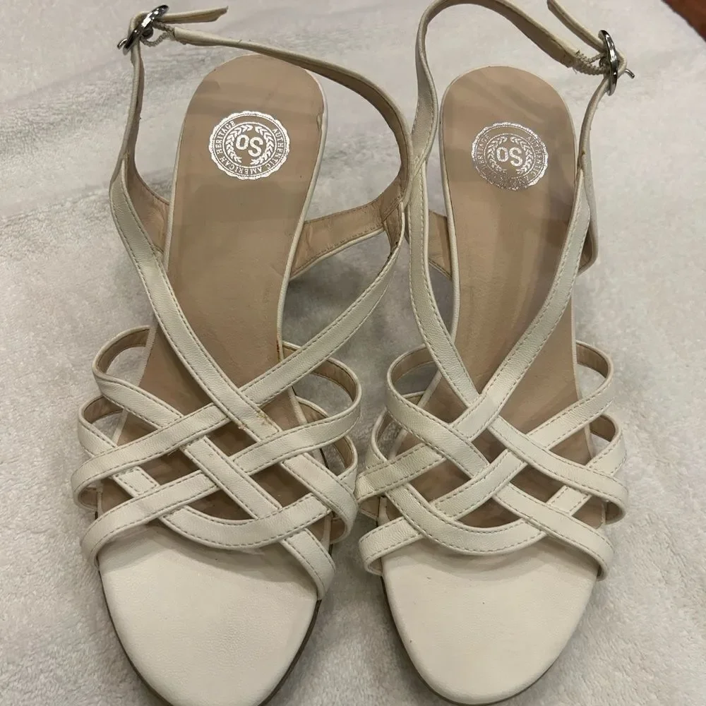 SO Cream Strappy Sandals with Ankle Buckle